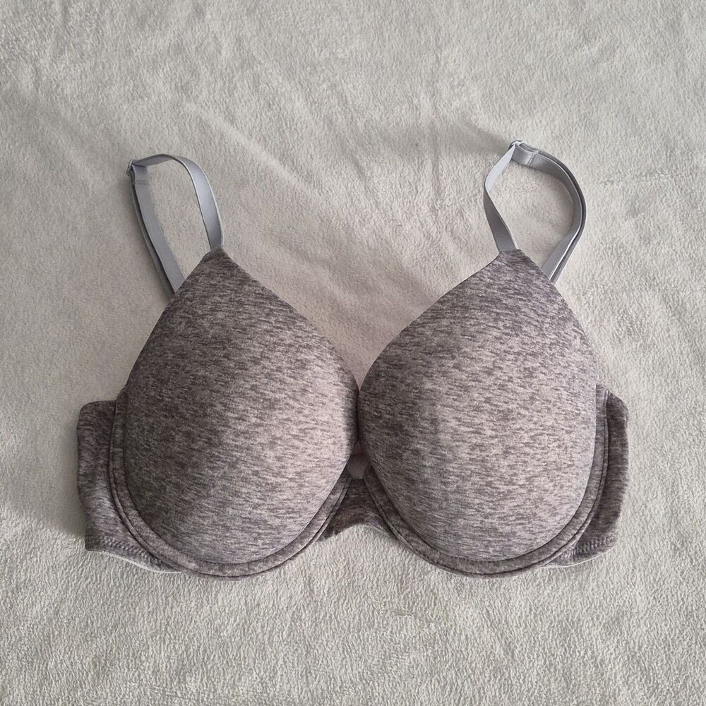 Victoria's Secret PINK Wear Everywhere Push-Up Bra 34C Heather Grey